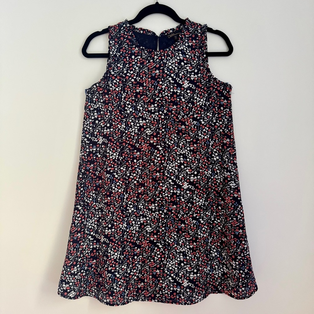 Dalia Sleeveless Navy Floral Print Shift Dress Women’s Size 2